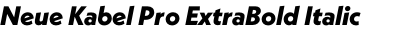 Neue Kabel Pro ExtraBold Italic